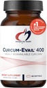 Designs for Health Curcum-Evail 400 - Biodisponible Curcumin Curcumin Suppléments - Technologie d'émulsion de sortie - Complexe Curcumin C3 avec huile de curcuma + vitamine E, non-OGM (60 Softgels)