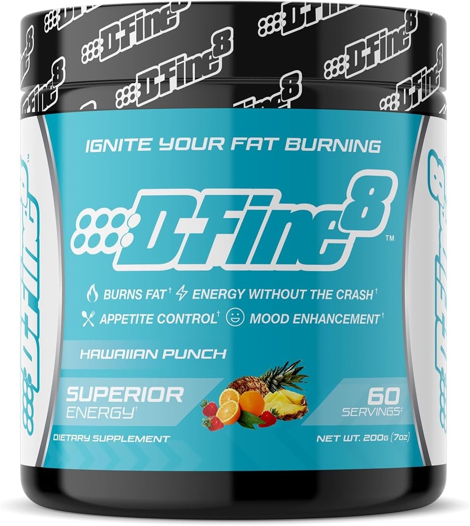 Poudre thermogénique de pré-entraînement et supplément de shredding, Boost Energy Mood & Focus, sans sucre, contient Senactiv, Endurance, 300 mg de caféine, N-acétyl-L-Tyrosine (Hawaiian Punch)