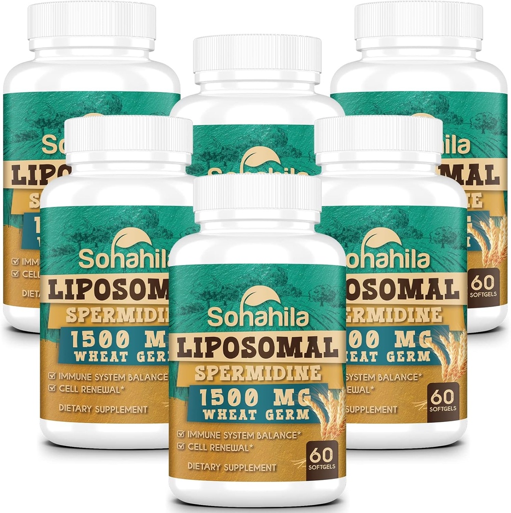 Supplément de spermidine 15 MG - 99% Pureté, Haute Absorption, 1500 MG Extrait de germe de blé fermenté avec Zinc et Thiamin, Spermidine pour hommes et femmes - Renouvellement cellulaire, Vieillissement Défense, Énergie, 360 Softgels