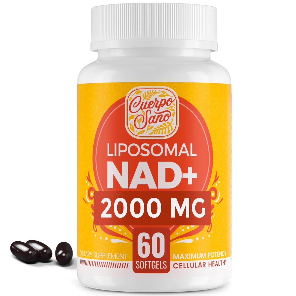 Supplément NAD 2000 MG, NAD+ liposomique avec une absorption élevée, plus efficace que le riboside de Nicotinamide, supplément Pure & Plus Boosting, la défense du vieillissement, le métabolisme et les cellules, 60 softgels