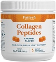 Pattern Wellness Collagen Peptides Powder (Type I & III) - Hair, Nails, Skin & Joint Support - Grass Fed & Pasture-Raised - Hydrolyzed, Non-GMO, Dairy Free, & Keto-Friendly - Caramel (13 Oz)
