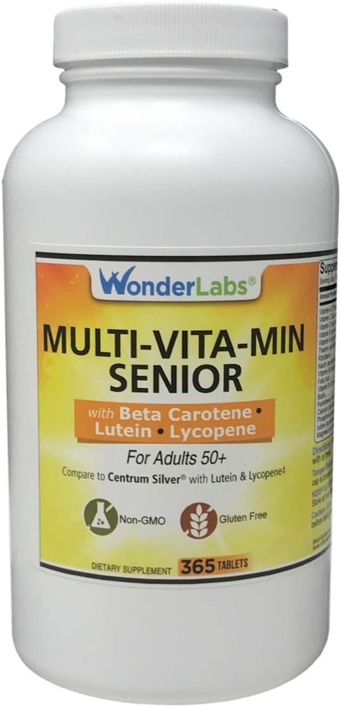 Multivitamine Multi-Mineral Comparer à Centrum Silver® Multivitamine Multiminéral avec Beta Carotène en particulier pour les adultes 50 Plus - 365 Comprimés #2914