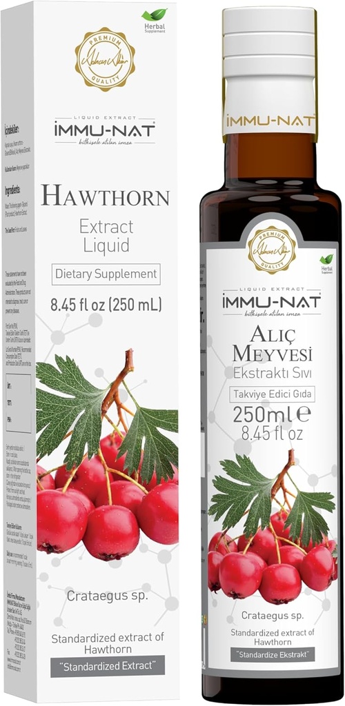 Hawthorn Berry Liquid Supplement (8,5 oz) Support cardiovasculaire et de pression artérielle - Formule à base de plantes