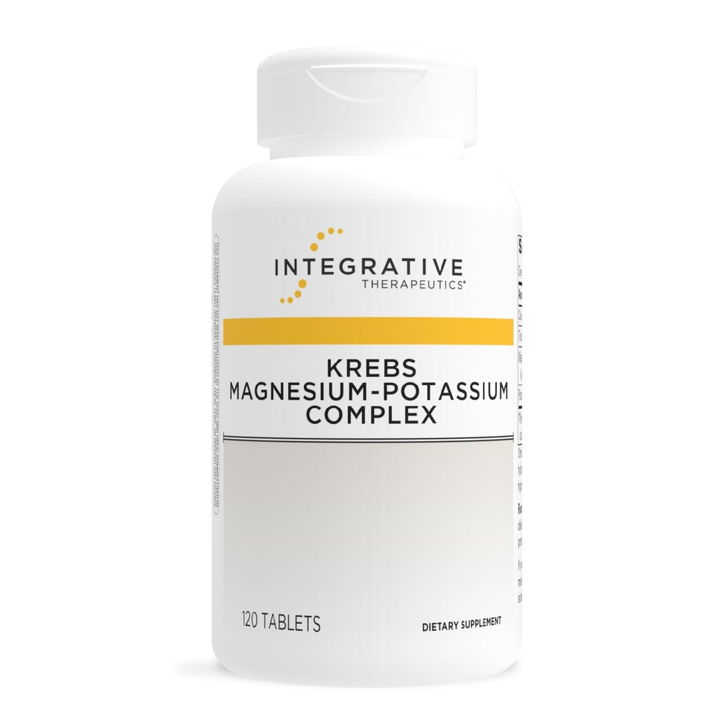 Thérapeutique intégrative Krebs Magnésium Potassium Complex - Supplément minéral pour soutenir la fonction cardiaque* - Soutien énergétique cellulaire* - Sans gluten et sans lait - 120 comprimés (60 portions)