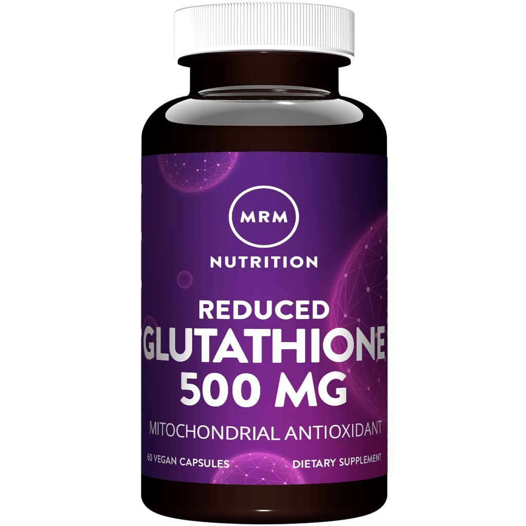 MRM Nutrition Diminution du glutathion 500mg de glutathion Santé du foie Mitochondriale Antioxydants Réduit la forme du glutathion Vegan + Sans gluten 60 portions