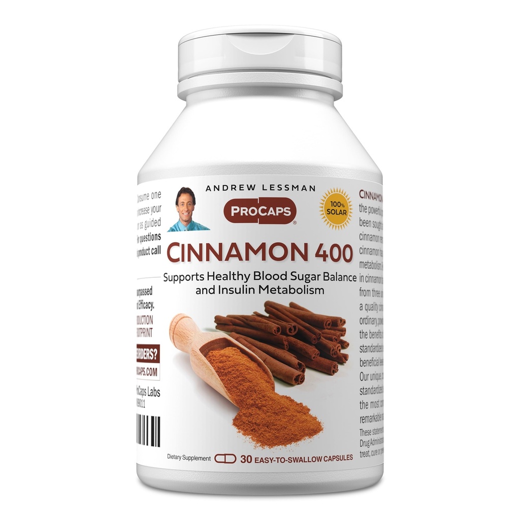 ANDREW MOINSMAN Cannelle 400mg - 30 Capsules - Haute puissance, extrait normalisé. Pas d'additifs. Petites capsules faciles à avaler