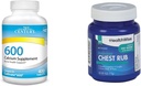 21st Century Calcium 600mg Comprimés 400 Compte et santéWise Rube de poitrine médicamentée 4oz Toux Suppresseur