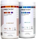 Paquet de poudre de protéines végétales de TASHIE, 20g de protéines de pois pour les hommes et les femmes, non OGM, sucre zéro, contient probiotique et HMB (Vanilla et noix de coco)