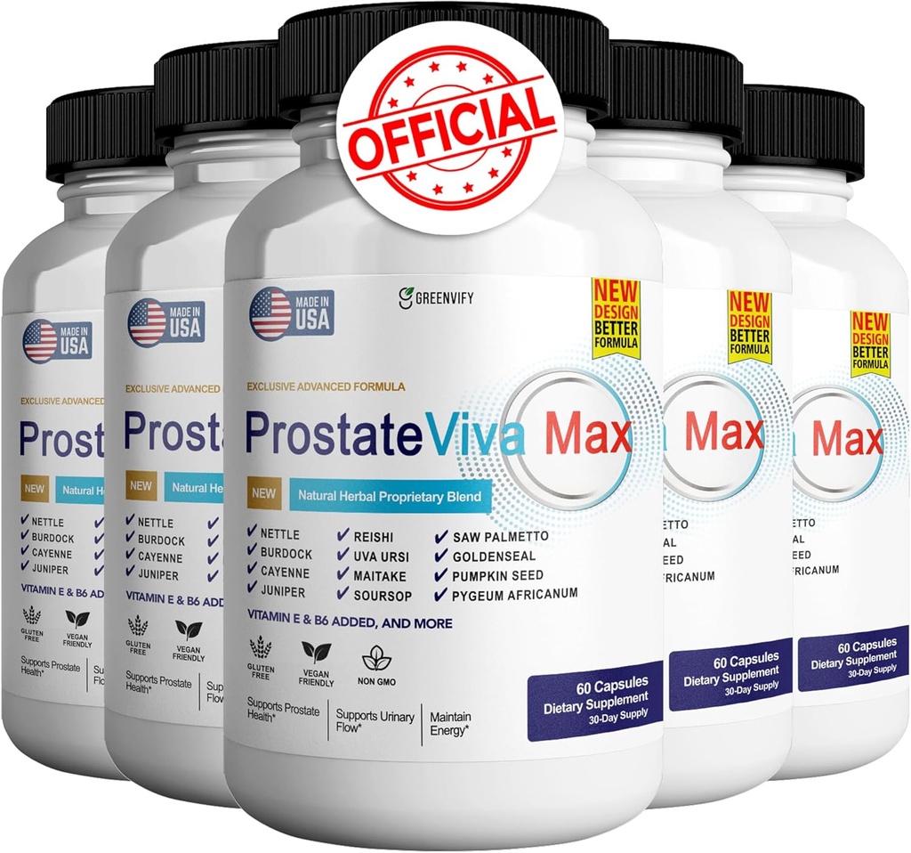 ProstateViva Max Prostate Suppléments pour les hommes Capsules, Suppléments de santé - La force maximale, tout naturel pour soutenir la fonction normale et saine, Prosta Vive Avis (600 Capsules)