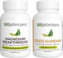 BiOptimizers Magnésium Breakthrough 4.0, (30 Capsules) & Stress Guardian, (90 Capsules) - Supplément de soutien au sommeil, au cerveau et au stress naturel