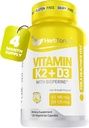 Système immunitaire Support Vitamine K2 (MK7) avec supplément D3 5000 Iu + biopérine (poivron noir)
