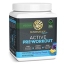 Sunwarrior avant l'entraînement Poudre boisson énergétique Végétalienne supplément à base de plantes Pompe, Hydrate, Focus, Endurance, & Strength Builder Blue Raspberry Ananas Aromatisé 30 portions Pré-entraînement actif
