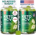Advanced Keto ACV Gummies for Weight Loss 1000 Mg - Natural GLP-1 Support - Apple Cider Vinegar Gummies Made in USA for Metabolism - ACV, Beet FOS Fiber - Keto Supplement Kelly Clarkson - Sugar Free
