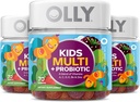 OLLY Enfants Multivitamine + Gommy probiotique, Vitamines A, C, D, E, B, Zinc, Probiotiques, Supplément à croquer, Flaveur de baies, 70 Compte (3 Pack)
