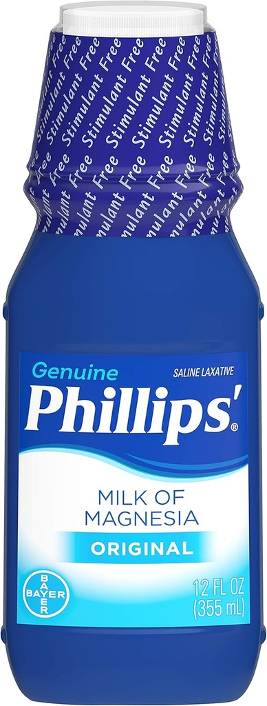 Le lait de Phillips de Magnésie liquide laxatif, 12 oz, sans crampe et doux soulagement de nuit de Constipation occasionnelle, n°1 lait de marque de Magnésie