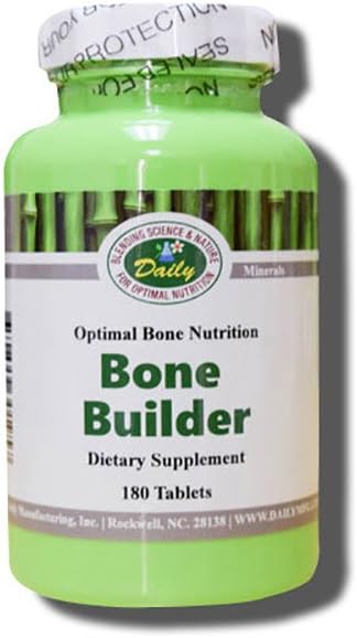 Manufacturing Bone Builder (C, D3, K2, Calcium, Magnésium, Strontium, Boron, Silicone et Chlorhydrate de bêta) 180 comprimés