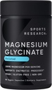 Sports Research® Magnésium Glycinate - Soutient les processus reposants de sommeil et d'enzymatique - 160 mg Magnésium chélaté - Capsule végétalienne - 90 Compte