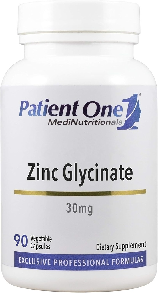 Patient One Zinc Glycinate 30mg | Supplement to Support Immune System Health* | Enhanced Zinc Absorption | 90 Capsules