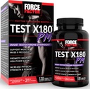 Test du facteur de force X180 PM booster testostérone pour les hommes, Supplément testostérone nuit pour construire le muscle, augmenter la force, et promouvoir plus profond, sommeil plus sain et récupération, 120 comprimés