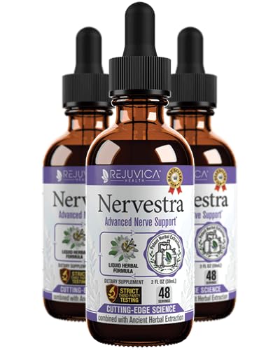 Nervestra Supplément de soutien de la santé Nerve - Formule liquide à base de plantes à absorption rapide - Barque de saule blanche, B-vitamines, acide alpha-lipoïque, acétyl-L-Carnitine et plus