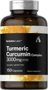 Horbäach Curcumine curmérique 3000mg , 150 Capsules , Supplément curmérique avec extrait de poivre noir , Complexe à base de plantes sans gluten , Berkshire Labs