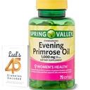 Spring Valley Huile de Primrose pour la santé des femmes Supplément diététique Softgels, 1000 mg, 75 Compte, Softgels, Capsules d'huile de Primrose pour le soir 1000mg avec 45 Diabète Décodé