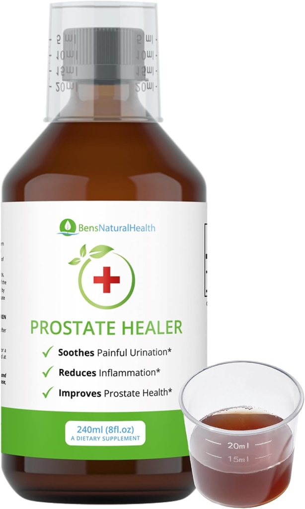 Ben's Natural Health Prostate Healer, Teinture liquide à base de plantes pour le soutien de la prostate, le flux urinaire et la santé des vésicules, 8 fl oz