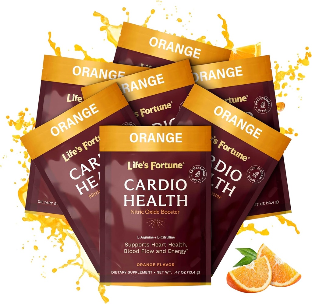 Life's Fortune L Arginine L Citrulline Supplement Powder - High Potency Nitric Oxide Supplement Booster with Natural Orange Flavor (7 Servings (Pack of 1)