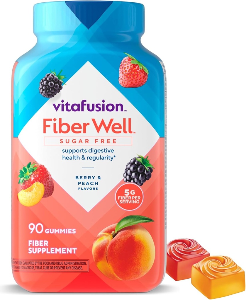 Vitafusion Fiber Well Vitamines Gummy, 90 Compte (Packaging May Vary)