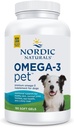 Nordic Naturals Omega-3 Pet, non aromatisé - 180 gels mous - 320 mg Omega-3 Par gel mou - Huile de poisson pour chiens avec EPA & DHA - Promotion de la santé du coeur, de la peau, du manteau et de l'Immune
