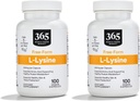 365 Par le marché des aliments entiers, L Lysine 500 Mg Capsules végétales, 100 Nombre (paquet de 2)