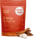 NeuroGum Energy Monnaies de caféine (180 pièces) - Sans sucre avec L-théanine + Caféine naturelle + Vitamine B12 & B6 - Nootropic Energy & Focus Supplément pour les femmes et les hommes - Keto & Vegan, Cinnamon Flavor