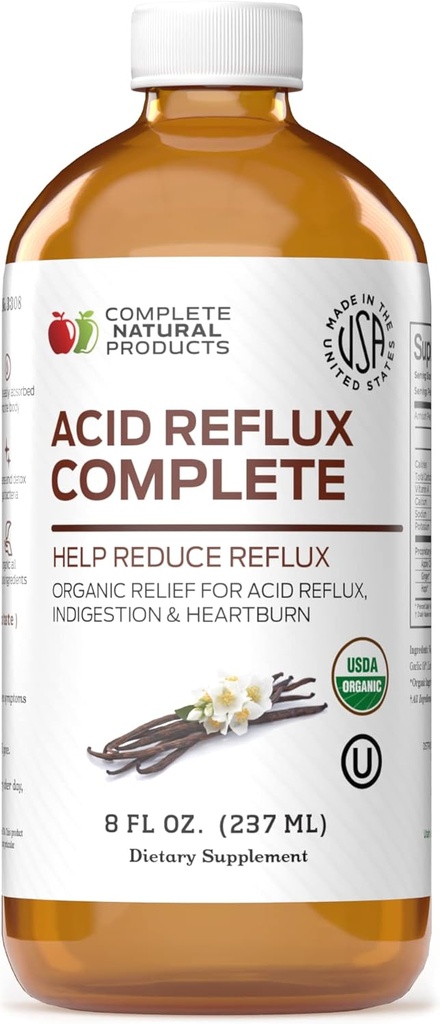 Acid Reflux Complete 8oz - Réparateur de Reliure de Reliure de Reliure et Médecine Naturelle Organique Liquide