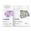THORNE - Soutien du sommeil Duo - Poudre de bisglycinate de magnésium + Melaton-3 pour sommeil reposé - 60 portions