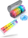 2 Pack Weekly Pill Organizer, Sukuos Daily Pill Box 7 Day Pill Cases pour vitamines, huiles de poisson ou suppléments, sans BPA