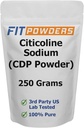 Poudre de citicoline, poudre de choline CDP pure avec scoop, supplément cognitif non-OGM pour mémoire et apprentissage (250 grammes)