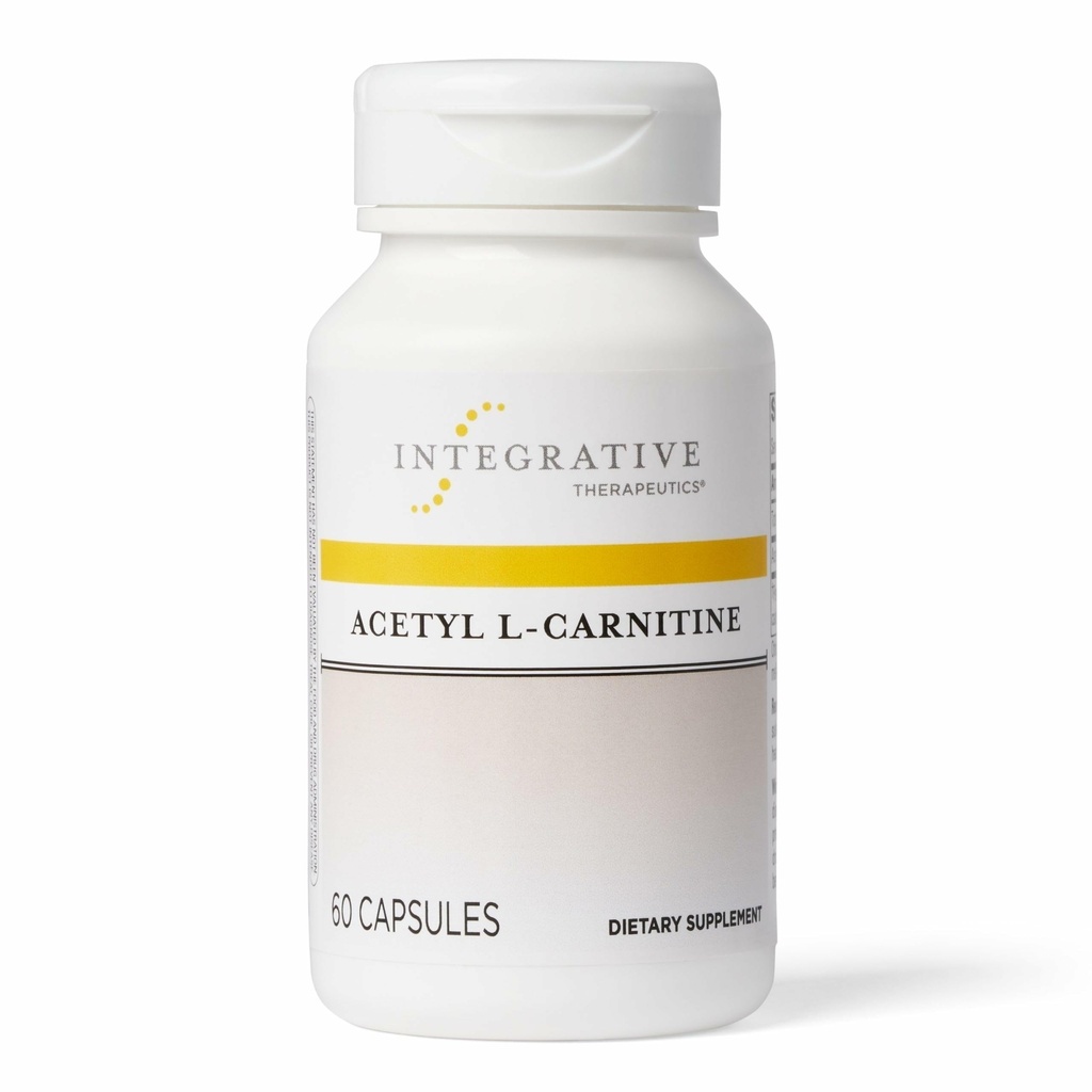 Thérapeutique intégrative Acétyl L-Carnitine - soutient la production d'énergie cellulaire saine* - soutient la fonction cellulaire nerveuse* - végétalien, sans gluten et sans lait - 60 capsules (30 portions)