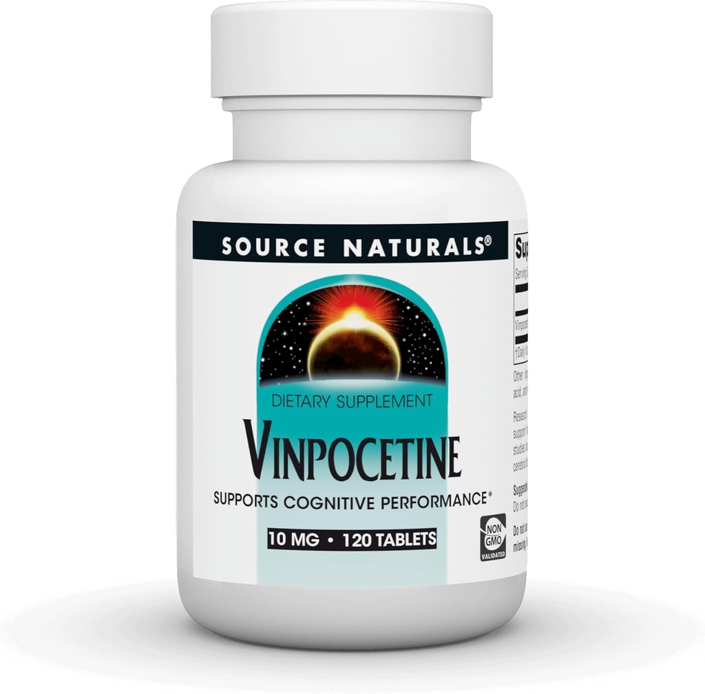 Source Naturals Comprimés de vinpocétine, soutient la performance cognitive*, 10 mg - 120 comprimés