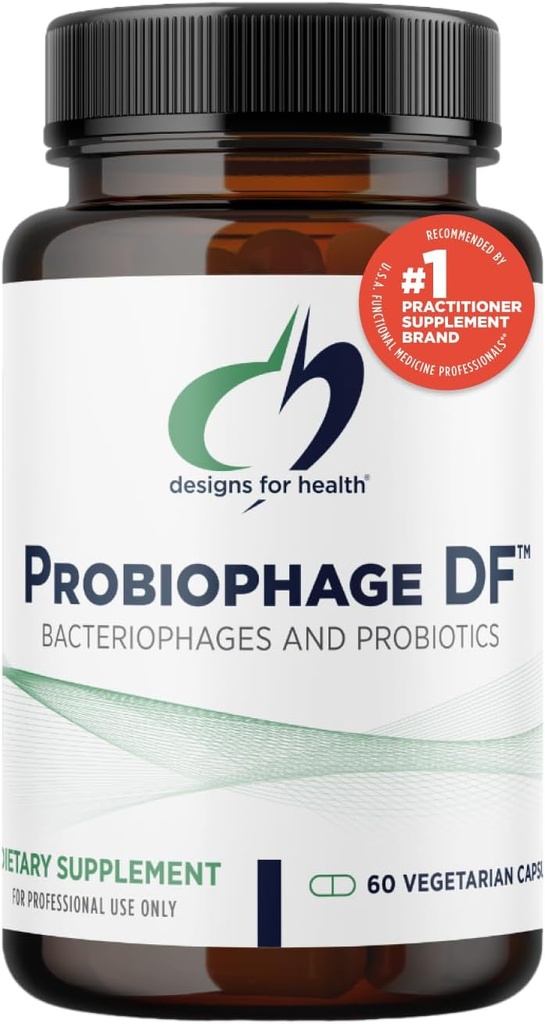 Conceptions pour le probiophage de la santé DF - Supplément de bactériophage prébiotique + probiotique - Probiotiques pour la digestion + soutien immunitaire - Biotiques pré et pro sans lait dans les capsules à libération retardée (60 Nombre)
