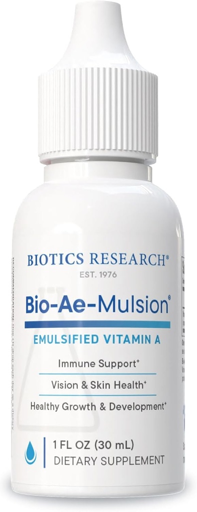 Recherche en biotique Bio Ae Mulsion UI vitamine émulsifiée A pour une plus grande prise et utilisation, forme concentrée, favorise la réponse immunitaire, les aides en acuité visuelle, soutient les onces cardiovasculaires 1 fluides