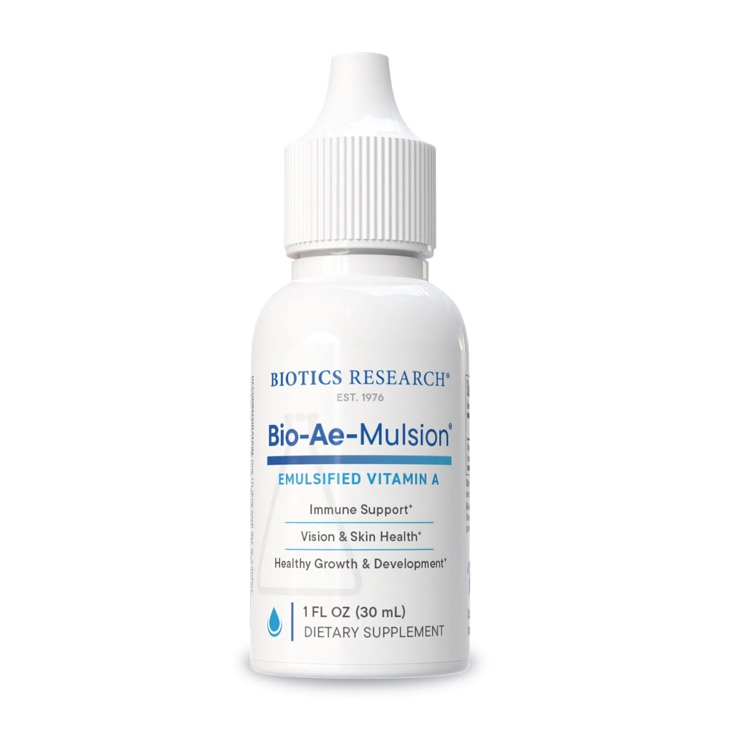 Recherche en biotique Bio Ae Mulsion UI vitamine émulsifiée A pour une plus grande prise et utilisation, forme concentrée, favorise la réponse immunitaire, les aides en acuité visuelle, soutient les onces cardiovasculaires 1 fluides