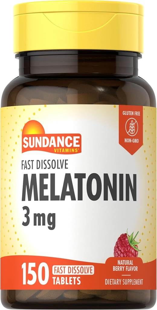 Sundance Melatonin Dissolve rapidement 3mg de 150 comprimés Dissolve rapide.