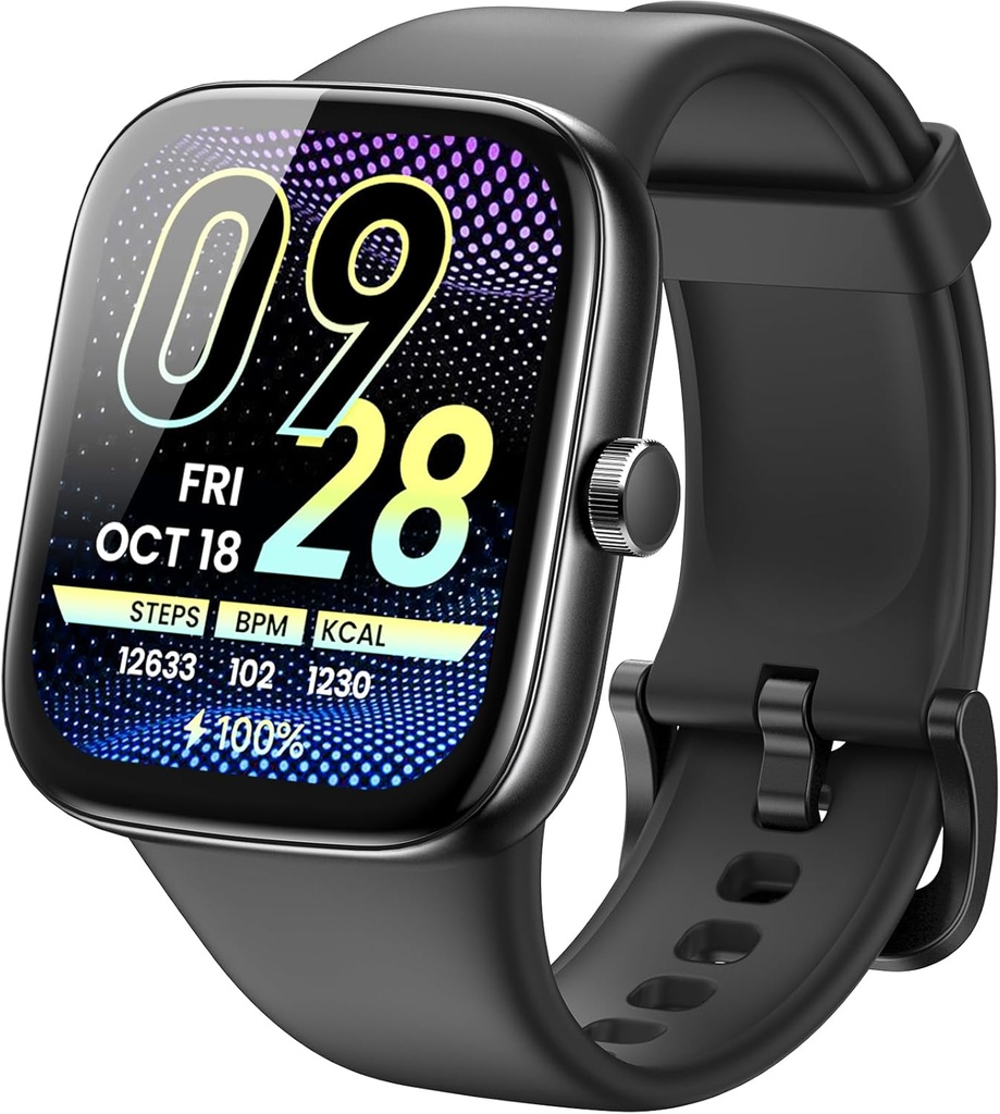 TOZO AMOLED S7 Smart Watch Bluetooth Call 1.85 pouces écran Ultra HD, cadrans dynamiques Messages Poussez plus de 100 modes de sport, Détectez la santé humaine moniteur de sommeil avec une vie de batterie élevée, fonction tactile