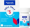Hyland's No. 5 Sel cellulaire Kali Mur 6X comprimés, médecine froide et soulagement de la gorge douloureuse, traitement naturel des rhumes, gorges douloureuses, nez de runny et brûlures, comprimés à dissolution rapide, 100 comtes
