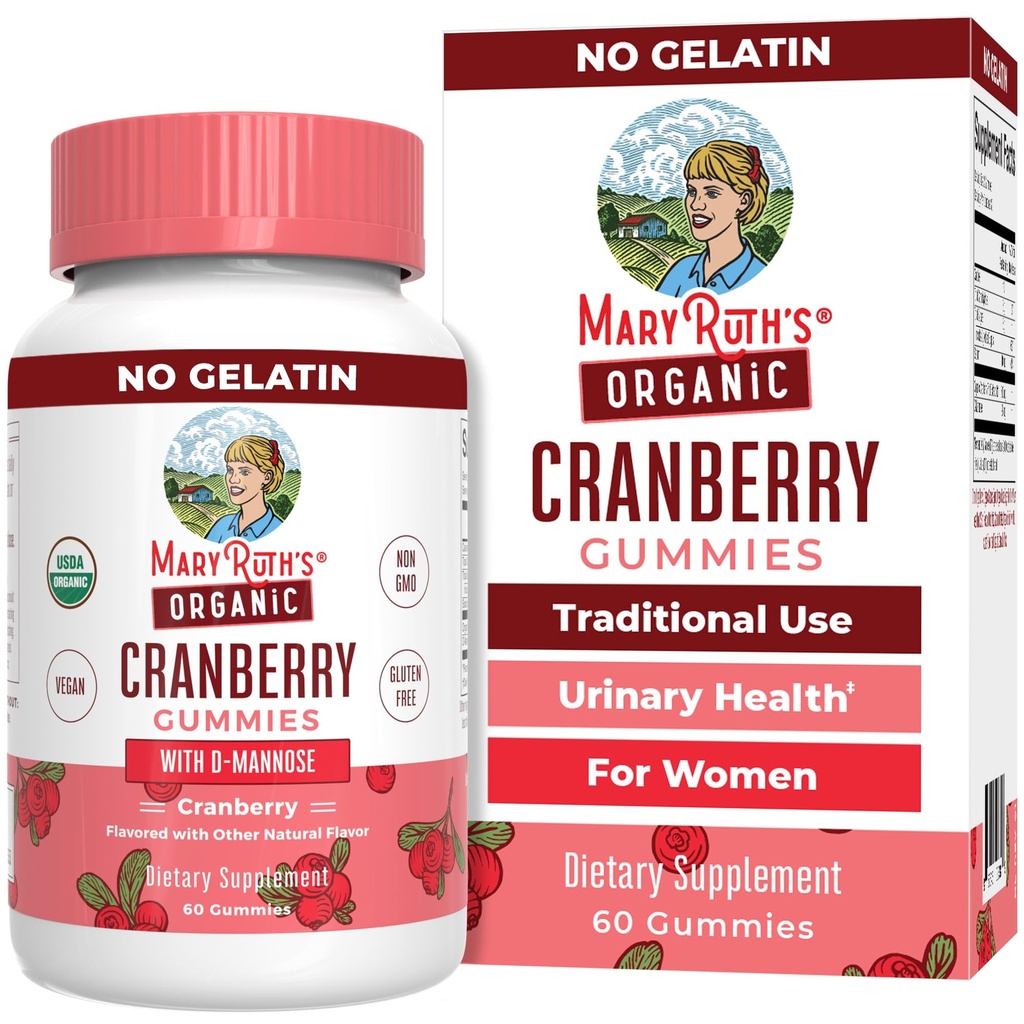 MaryRuth Organics Gommies de canneberge bio - Supplément de 500mg