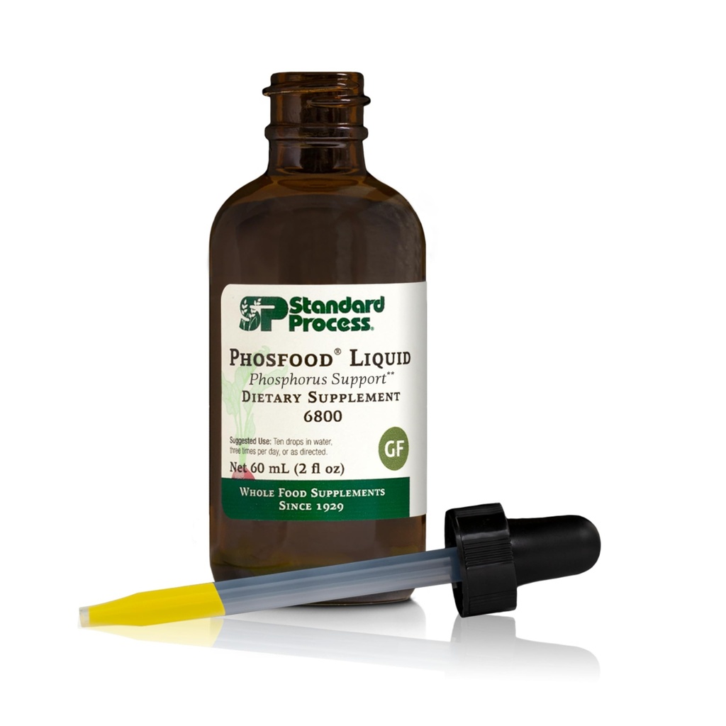 Processus standard Phosfood Liquid - Supplément Phosphore pour l'équilibre nutritionnel - Sans gluten, Vegan & Non-Soy - 60 mL (2 fl oz)