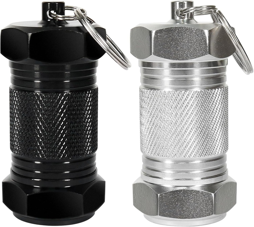 Shintop 2PCS haute capacité en aluminium porte-clés imperméable Pill Container