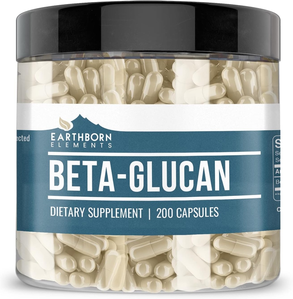 Éléments terriens Beta Glucan, 200 Capsules, Pure & Non dilué, Pas d'additifs
