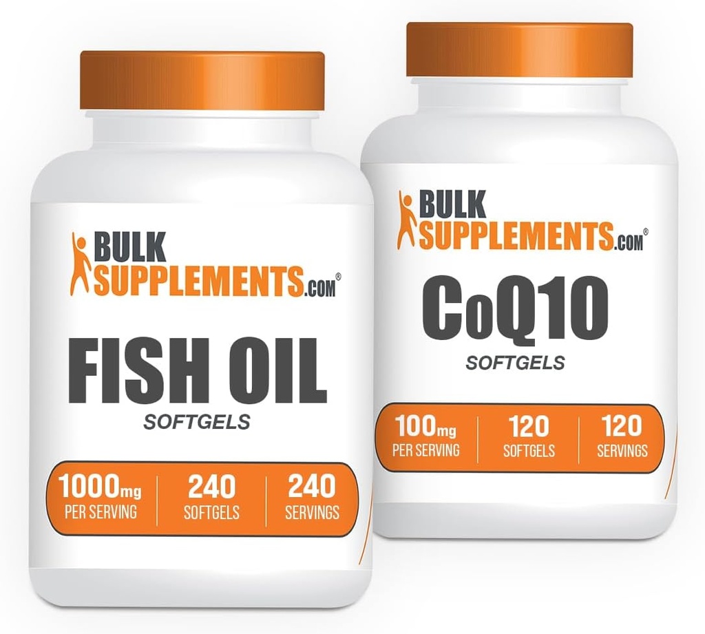 Compléments en vrac Huile de poisson 1000mg Softgels + CoQ10 100mg Softgels Bundle