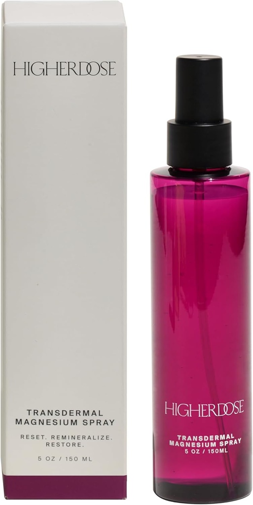 Vaporisateur de magnésium transdermique supérieur DOSE - Spray pour corps d'eau purifiée et de sel de mer pour la récupération musculaire, le soutien de l'humeur et l'équilibre hormonal - Relax et les électrolytes absorbants (5 Fl Oz) (Packaging May Vary)